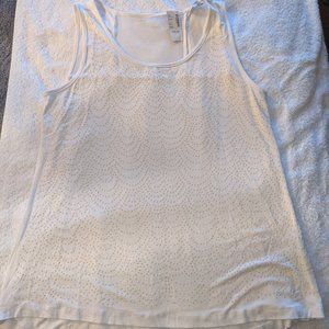 Reitmans Sleeveless Beaded White Top